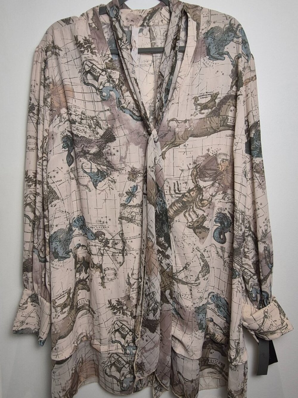Melissa McCarthy 7Seven Lane Bryant Zodiac Plus Size Blouse Neck Tie 2X - NWT